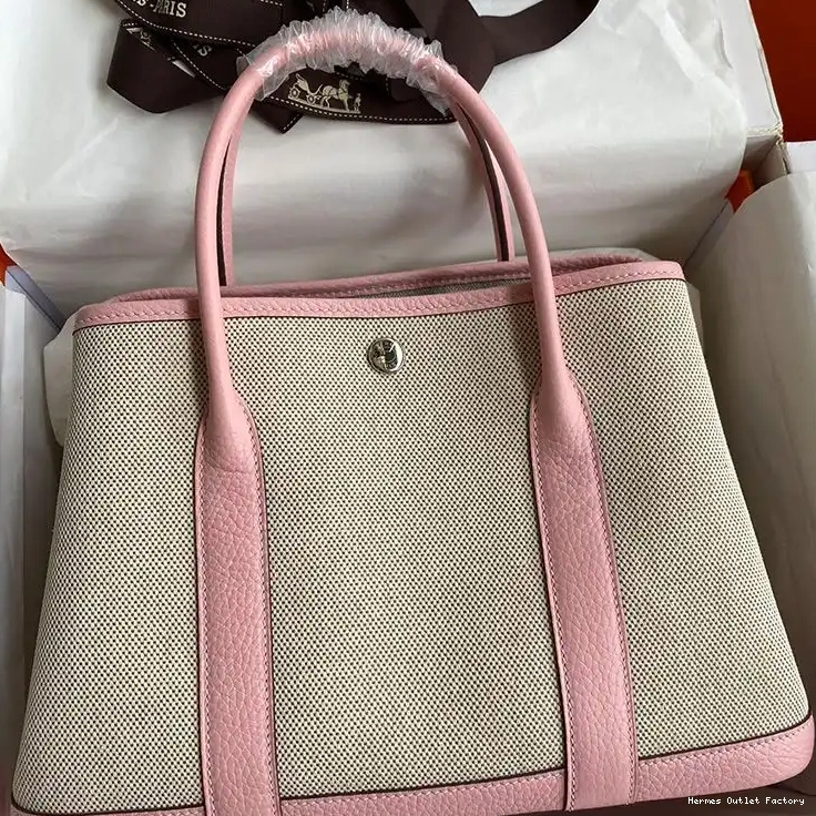 Hardware Garden Hermes Canvas Palladium Bag In Pink Party 0508